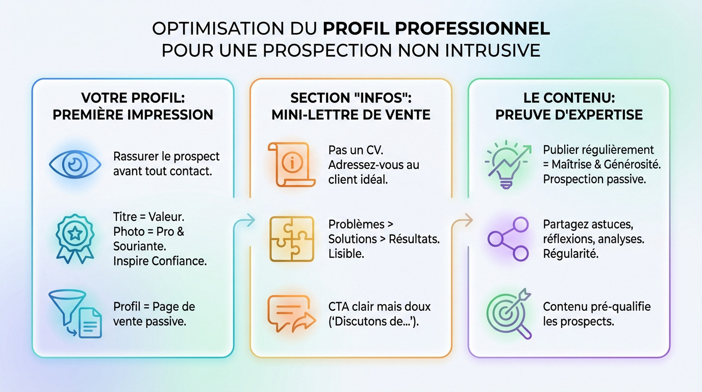 Optimisation du profil LinkedIn pour une prospection naturelle et non intrusive