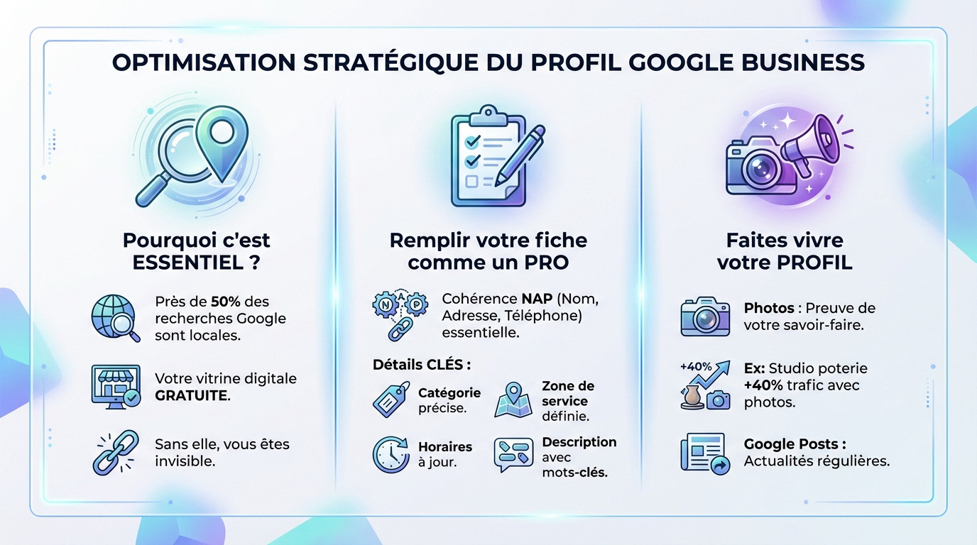 Optimisation d'une fiche Google Business Profile pour un artisan local