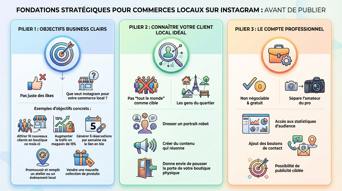 Stratégie Instagram pour commerce local : réflexion avant publication