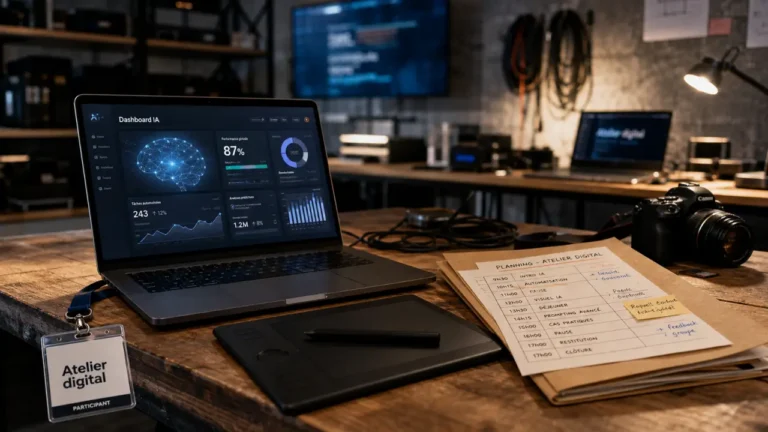 Atelier digital : formation CPF, IA et accompagnement métier en salle numérique