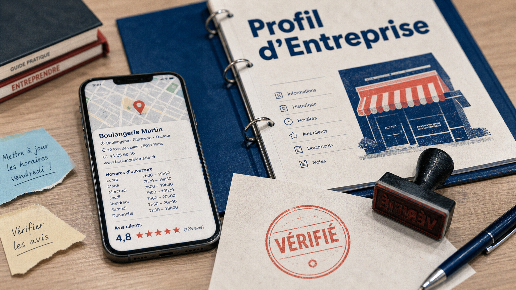 seo local google my business : fiche vérifiée et active sur smartphone