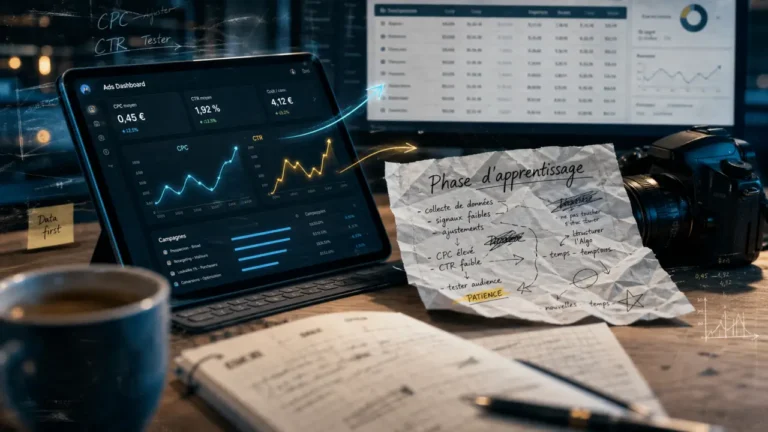 Phase d’apprentissage et KPI pour améliorer performance campagnes marketing, contrôle CPA.