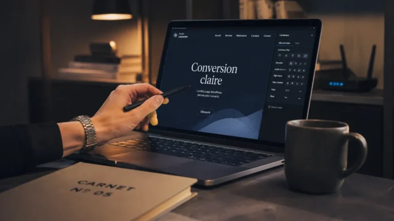 landing page wordpress : conversion claire sur écran