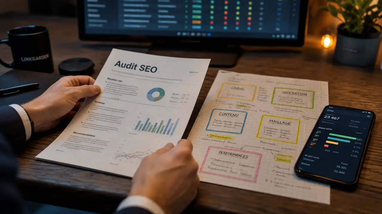Modèle audit seo : crawl vers plan d’action en 5 blocs