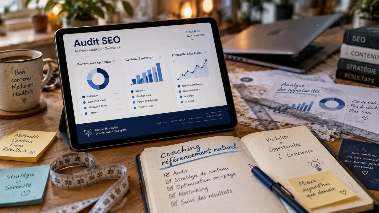 Coaching référencement naturel : audit SEO sur tablette