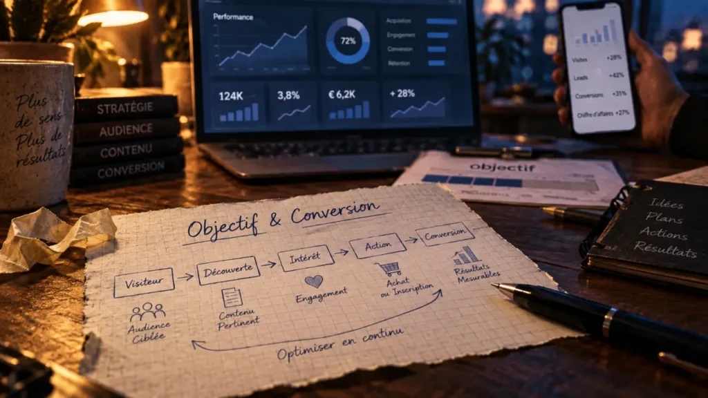 Faire du marketing digital avec méthode : objectifs, parcours et mesure