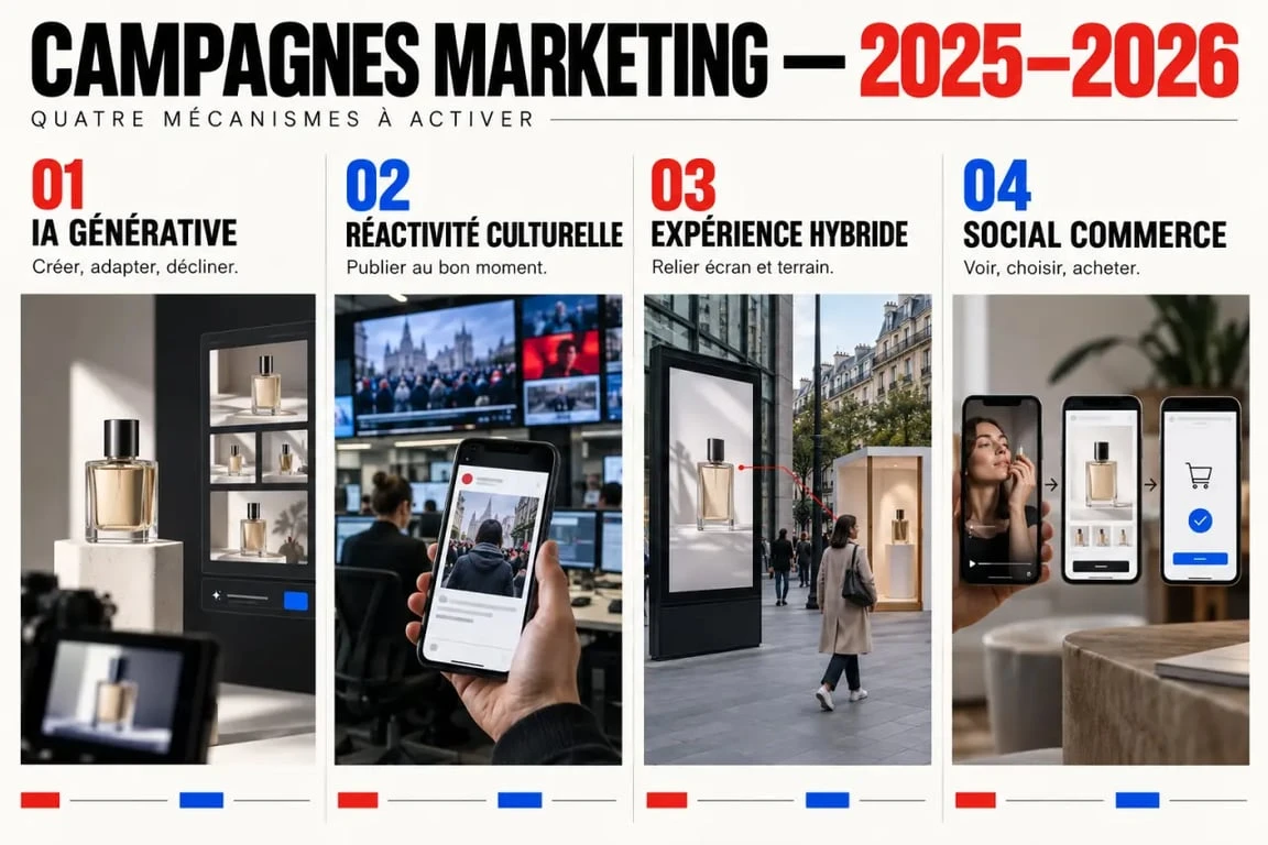 Infographie des campagnes marketing innovantes 2025-2026 et de leurs mécanismes