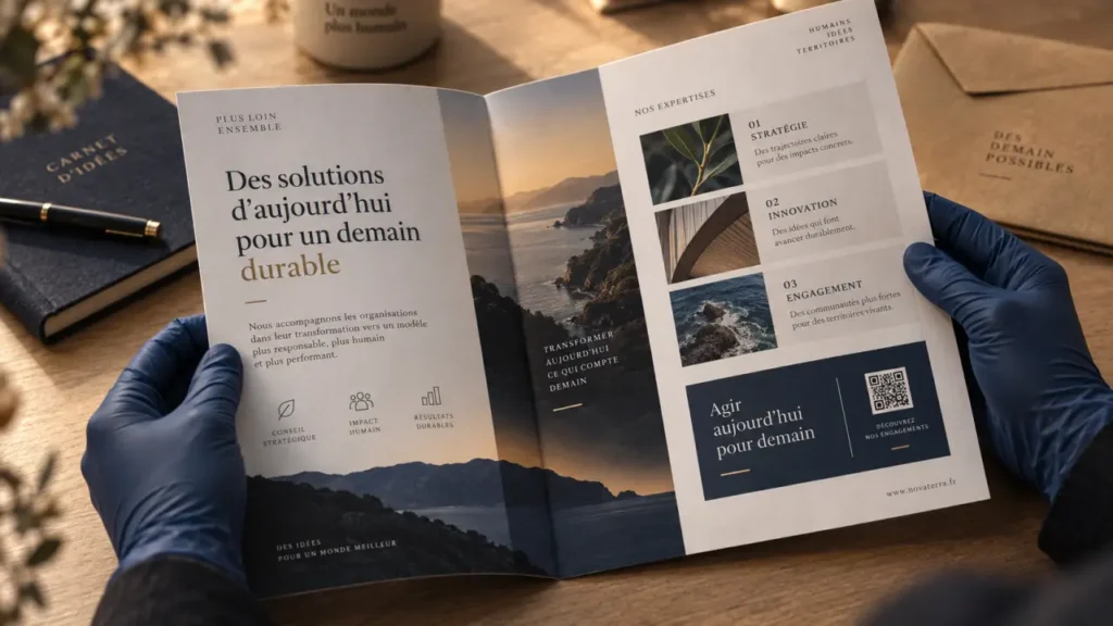 5 exemples de plaquettes commerciales pour présenter votre offre sans la surcharger