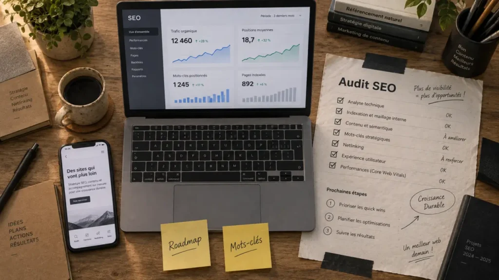 Un accompagnement SEO relie visibilité, trafic qualifié et résultats commerciaux