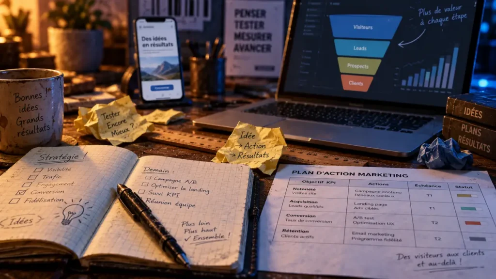Une campagne marketing digital performante aligne cible, message, canaux et KPI