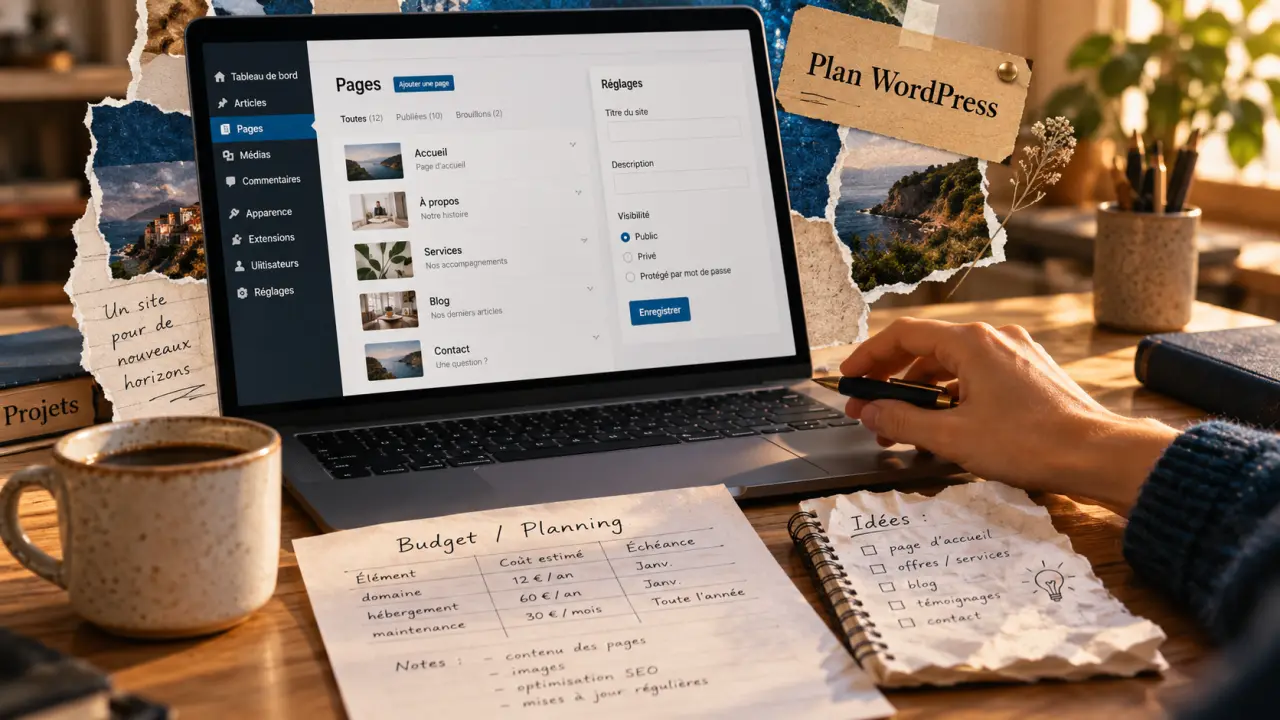 Création site WordPress : plan budget et sécurité