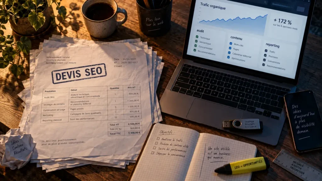Un devis SEO fiable détaille le travail, les coûts et les livrables