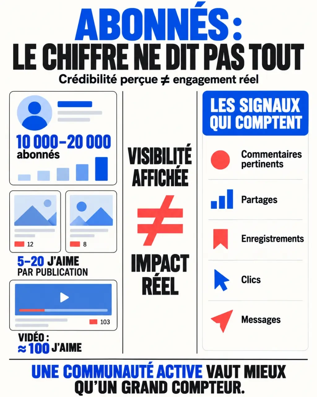 Infographie sur les abonnés Instagram, la preuve sociale et l’engagement réel