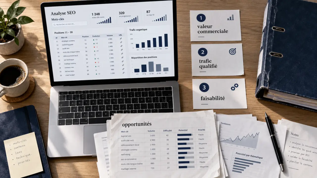SEO concurrent : positions 11–20 et mots-clés manquants